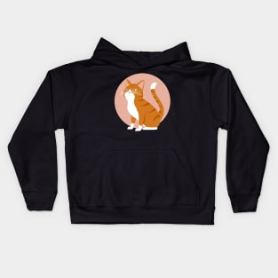 orange cat lover sunny cartoon vector pet Kids Hoodie